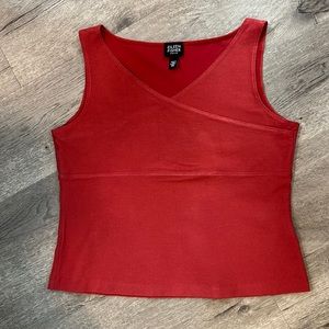 Eileen Fisher peplum top rust PS
